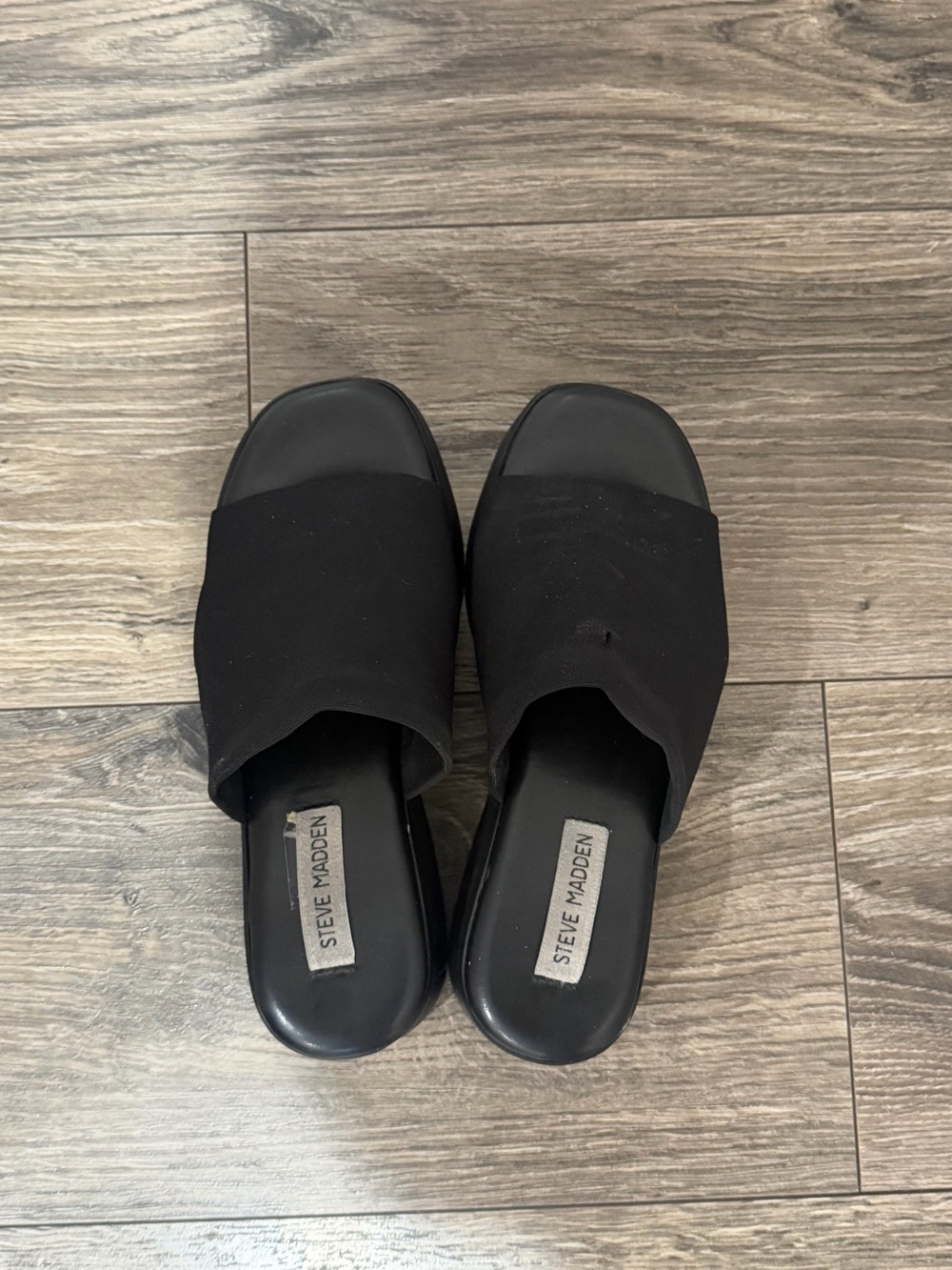 Steve Madden Black Platform Sandals